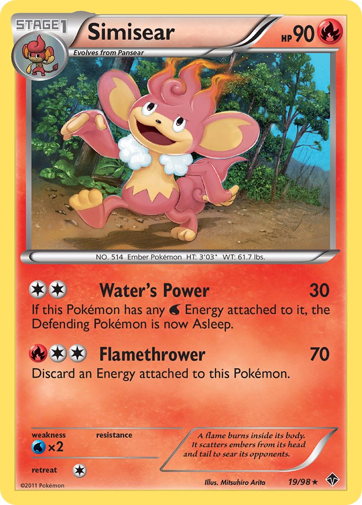 Emerging Powers Simisear [Reverse Holo] Pokémon card